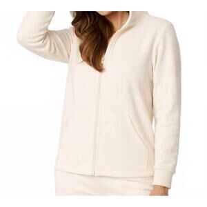 NEW FRENCH KYSS zip up hoodie jacket in ivory